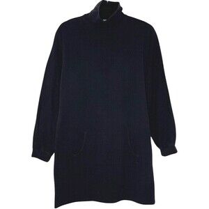 Clayton Womens Dress XS Black French Terry Turtleneck Long Sleeve Pockets USA